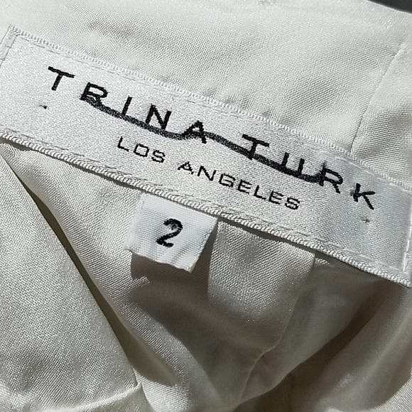 NWOT TRINA TURK CREAM SILK METALLIC SHIMMER  EVENT DRESS SIZE 2 NEW FAIRY WHIMSY - Picture 8 of 8